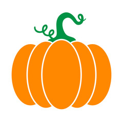 Colored pumpkin svg cut file. Isolated vector illustration.