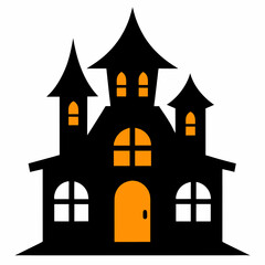 Halloween house Vector art illustration with white background