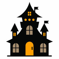 Halloween house Vector art illustration with white background