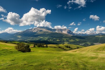 Hut in Alpe di Siusi - Seiser Alm, Dolomites Italy. Beautiful simple AI generated image in 4K, unique.