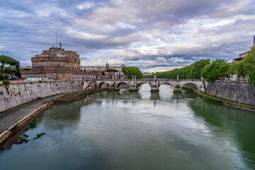 Obraz premium The Castel Sant'Angelo view in Rome City of Italy