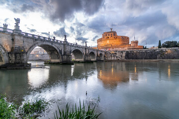 The Castel Sant'Angelo view in Rome City of Italy