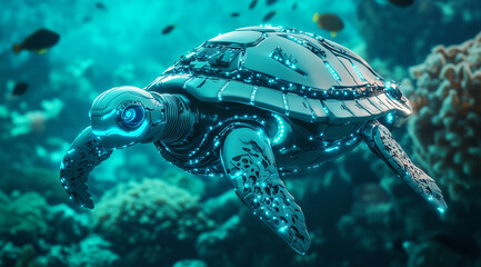 Marine Ancestry: A Contemporary Robot Turtle Styled like an Ancient Mariner
