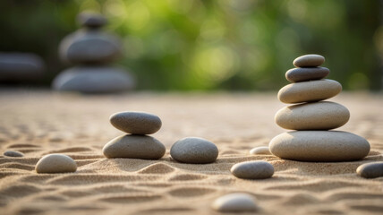 Zen stone garden for meditation and relaxation