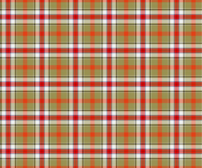 Fototapeta premium Plaid pattern, green, red, white, black, seamless for textiles and design clothing, skirts, pants, aprons, tablecloths, blankets or decorative fabrics. Vector illustration.