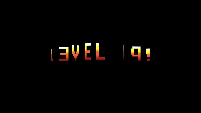 Level Up Retro Arcade Banner Loop On Black Background