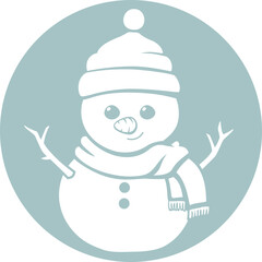 White silhouette of a snowman