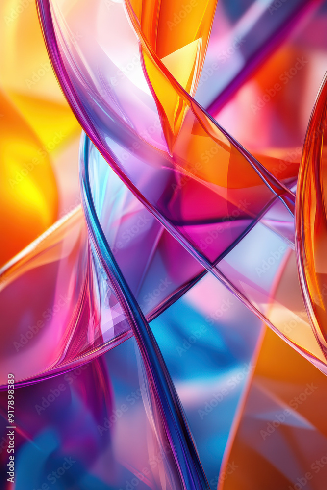 Wall mural vibrant abstract background featuring colorful swirling shapes in bright hues, creating a dynamic an