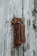 old rusty lock on door