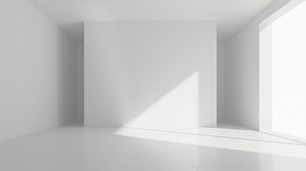 Minimalist White Room with Sunlight.
