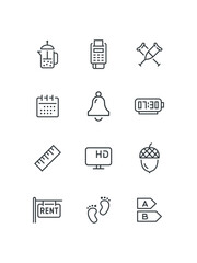 medical, Energy consumption ecology, First steps baby child footprint walk, set of icons