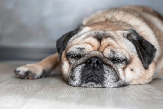 Young Chihuahua Dog on a beige background yawning - studio portrait. Beautiful simple AI generated image in 4K, unique.