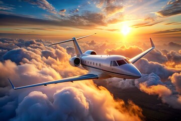 Obraz premium Concept of freedom and adventure, as the plane soars through the sky