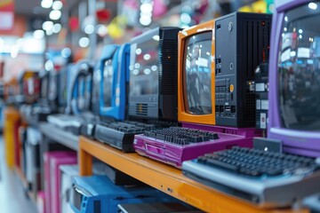 Sales concept of computer equipment,old computer