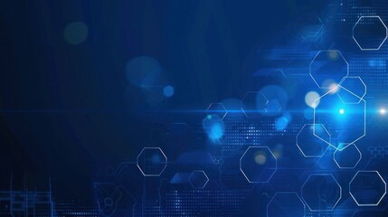 Fototapeta premium Abstract Digital Network with White Hexagons