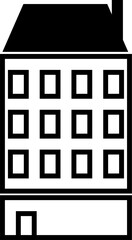 Set building vector icon in black and white colour