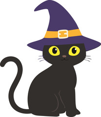 A cute halloween black cat
