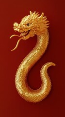 Obraz premium 2025 Chinese New Year, year of the Snake. Chinese zodiac, red background
