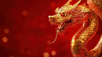 Obraz premium Golden snake, chinese new year