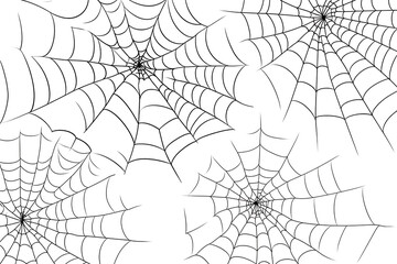 Obraz premium Set of spider web, Halloween cobweb, frames and borders, scary elements for decoration. 