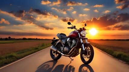 Obraz premium sunset on the road