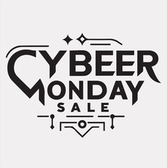 cyber Monday logo vector silhouette on a white background