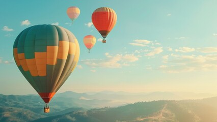 Obraz premium colorful hot air balloons in a clear sky