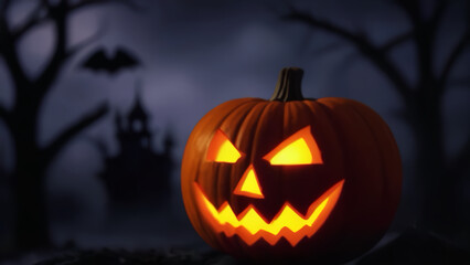 halloween pumpkin on a black background