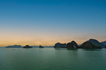 Beautiful Sunrise at Halong Bay, Vietnam