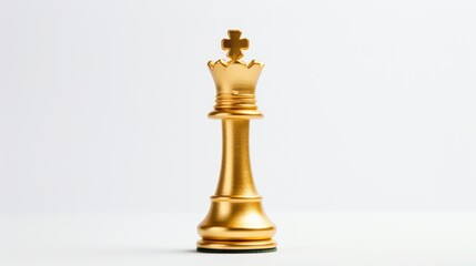 a solitary chess king, cast in gold,
