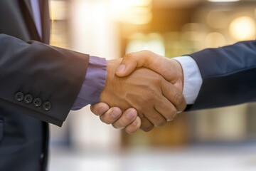 handshake between two businessmen -Ai generated. Beautiful simple AI generated image in 4K, unique.