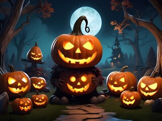 playful halloween wonderland with adorable tiny monsters
