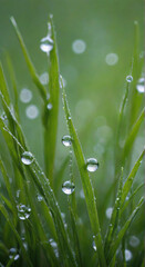 Fototapeta premium grass with dew drops