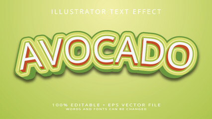 Avocado typography premium editable text effect	
