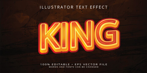 King text with luxury gold editable text effect