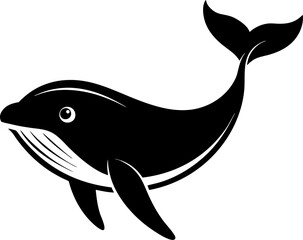 Obraz premium Whale silhouette on white background