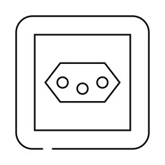j type socket line icon vector. j type socket sign. isolated contour symbol black illustration