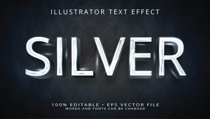 Silver Elegant Glow and editable Text Effect Font Style