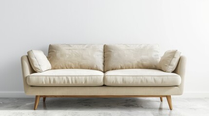 The beige fabric sofa