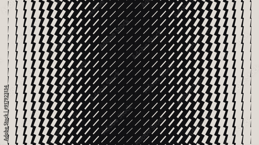 Poster Line Halftone Gradient Effect Pattern. Rotating Lines Gradation Background. Black and White Abstract Texture with Stripes Thick to Thin. Vector Illustration.