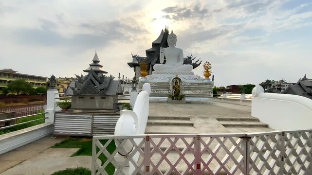 View of buddha statue at metta buddharam temple in gaya,India