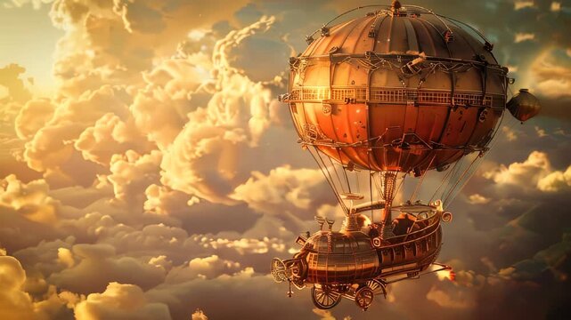 Fantasy steampunk air balloon