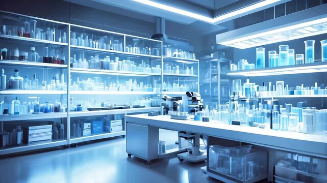High tech laboratory with lab equipment