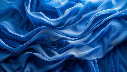 Obraz premium Abstract Blue Digital Fabric Waves, Dynamic Background with Futuristic Aesthetic and Elegant Movement