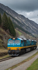 train on the mountain