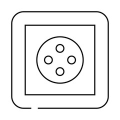 cee 7 5 socket line icon vector. cee 7 5 socket sign. isolated contour symbol black illustration