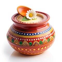 Festive matka a traditional curd pot adorned