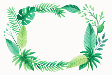  Hand-Painted Watercolor Tropical Leaves Frame