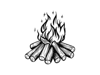 silhouette of a campfire