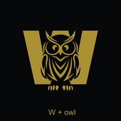 Owl and capital letter concept for initial logo or brand name, suitable for animal mascot, education, symbol and others.